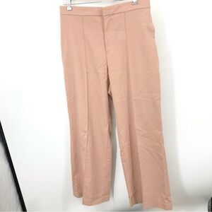 Uniqlo Women Size XL 32 33 Pants Mauve Pink Wide Leg Trousers Stretch Work Dress